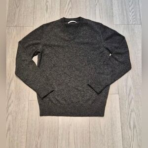 Everlane Men's Dark Charcoal V-Neck Sweater